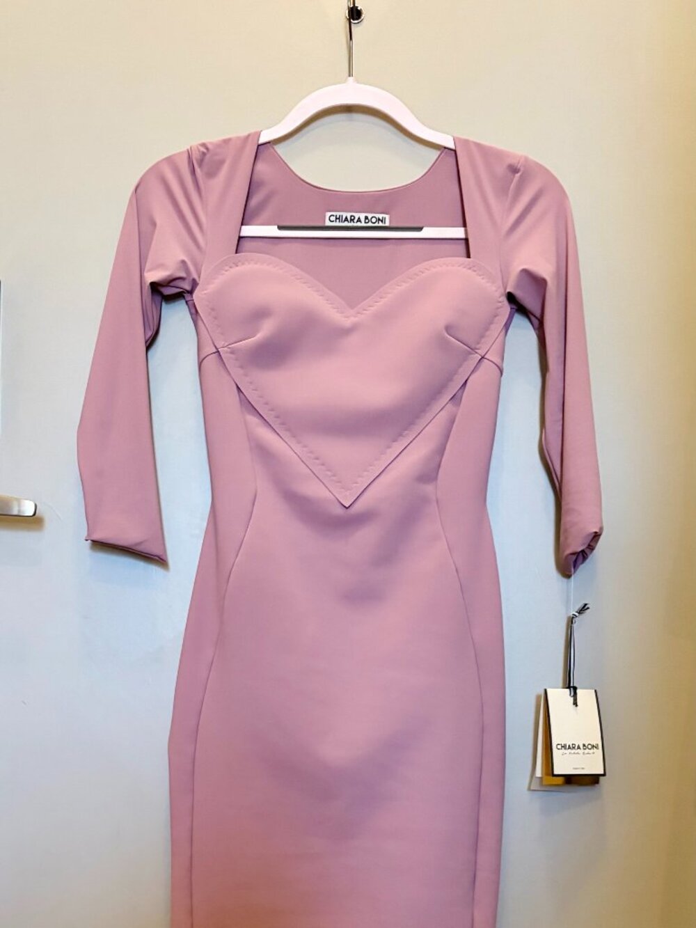 Chiara Boni Sweetheart Neckline Fitted Pencil Dress Size 38
